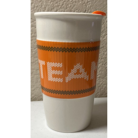 Starbucks Pumpkin Spice Latte Ceramic Travel Mug Fall Autumn PSL. Lid Rare 2016 - Picture 2 of 7